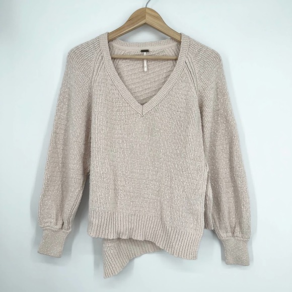Free People Cream V-Neck Sweater - Picture 5 of 14